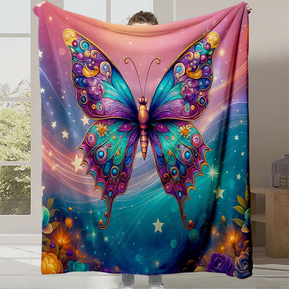 1pc Monet Dreamy Butterfly Print Flannel Blanket, High-Thermal Flannel Blanket, Light -Friendly Warm Blanket | Soft Smooth Autum 130x150cm
1pc Monet Dreamy Butterfly Print Flannel Blanket, High-Thermal Flannel Blanket, Light -Friendly Warm Blanket | Soft Smooth Autum 130x150cm