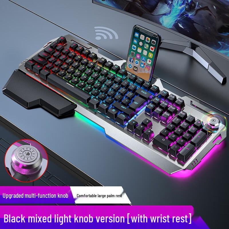 Qisha Wireless Mechanical-Feel Gaming Keyboard & Mouse Combo with Wrist Rest
Qisha Wireless Mechanical-Feel Gaming Keyboard & Mouse Combo with Wrist Rest