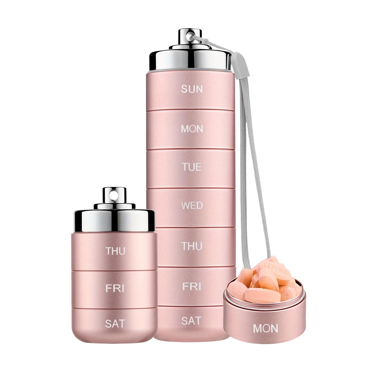 Waterproof Metal Pill Organizer Travel Container Weekly Medicine Storage Box Stackable Portable Pill Case with Secure Lid and Strap рожевий
Waterproof Metal Pill Organizer Travel Container Weekly Medicine Storage Box Stackable Portable Pill Case with Secure Lid and Strap рожевий