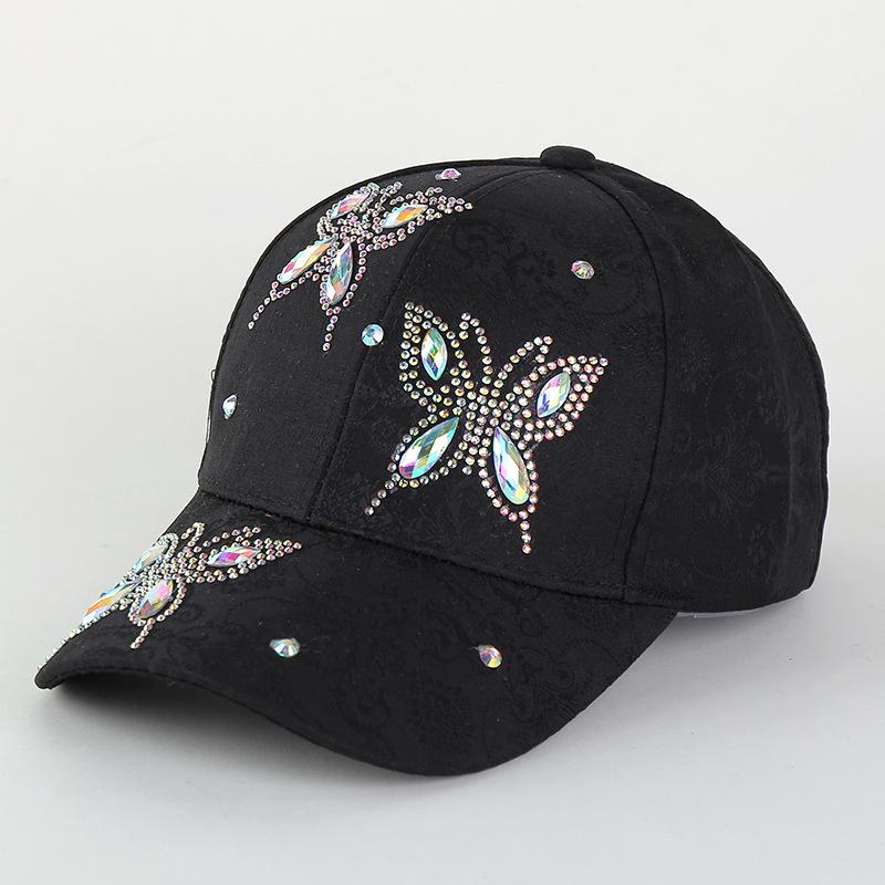 Бейсболка з блискучим стразовим метеликом - Жіночий сонцезахисний капелюх - Універсальний та модний весняно-літній стиль Adjustable чорний
Бейсболка з блискучим стразовим метеликом - Жіночий сонцезахисний капелюх - Універсальний та модний весняно-літній стиль Adjustable чорний
