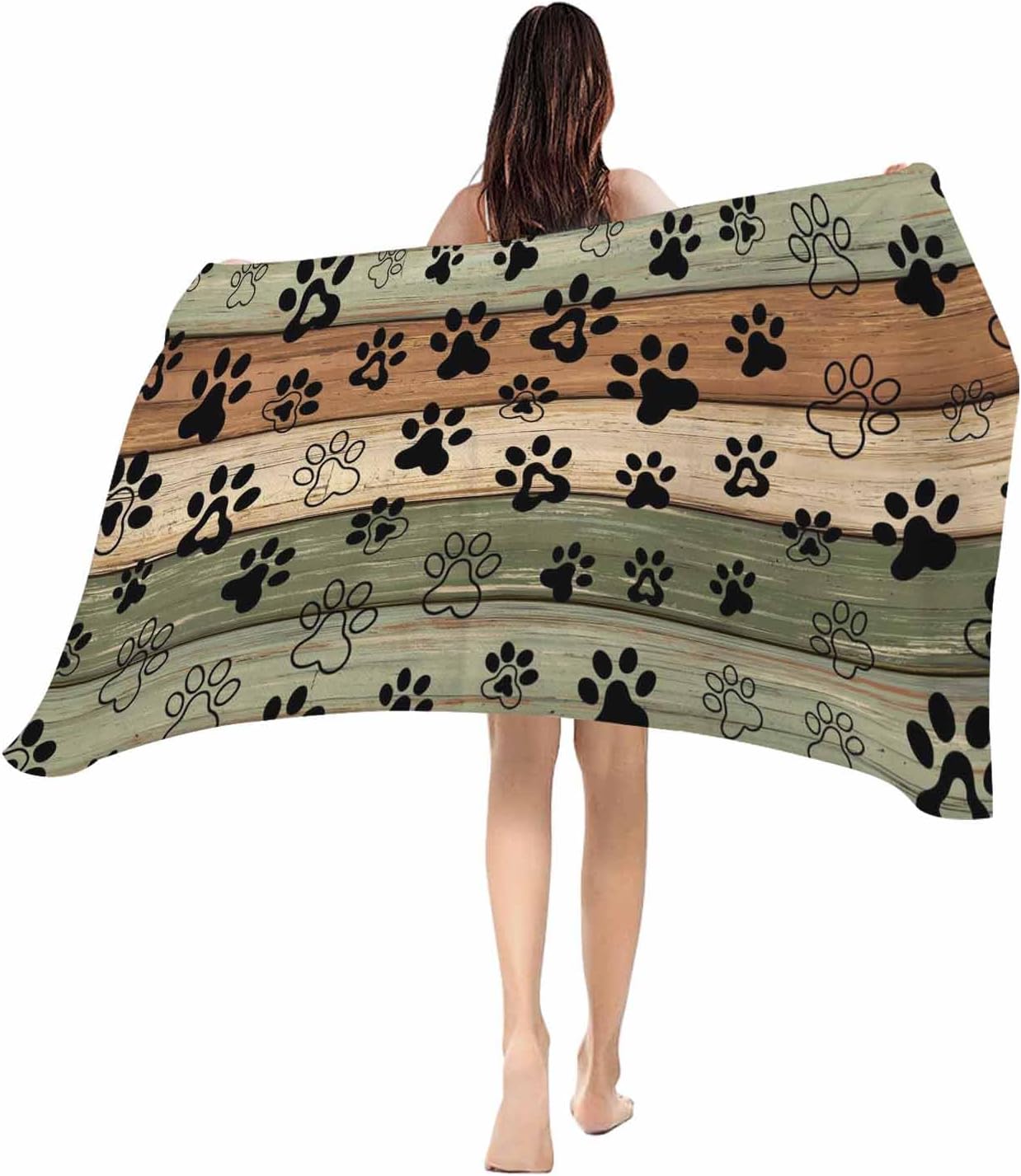 Beach Towel Dog Paw Print Bath Pool Towels Retro Brown Mist Blue Wood Grain Soft Absorbent Beach Towel Lightweight Large Quick W40*H60(CM)
Beach Towel Dog Paw Print Bath Pool Towels Retro Brown Mist Blue Wood Grain Soft Absorbent Beach Towel Lightweight Large Quick W40*H60(CM)