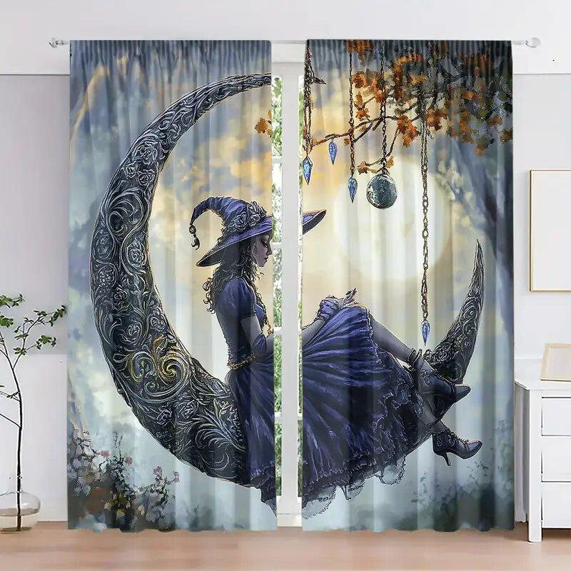 2pcs -Artistic Moonlight Witch print curtains, pole bag curtains, home decoration, room decoration 30*65inch 14Wx39L(35x100CM)x2&Rod Pocket
2pcs -Artistic Moonlight Witch print curtains, pole bag curtains, home decoration, room decoration 30*65inch 14Wx39L(35x100CM)x2&Rod Pocket