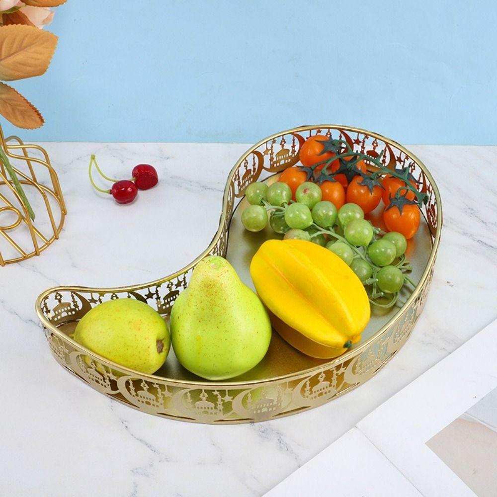 Gold Ramadan Moon Trays Iron Snack Plate Dried Fruit Platter Food Serving Tray Holiday Festival Style B
Gold Ramadan Moon Trays Iron Snack Plate Dried Fruit Platter Food Serving Tray Holiday Festival Style B