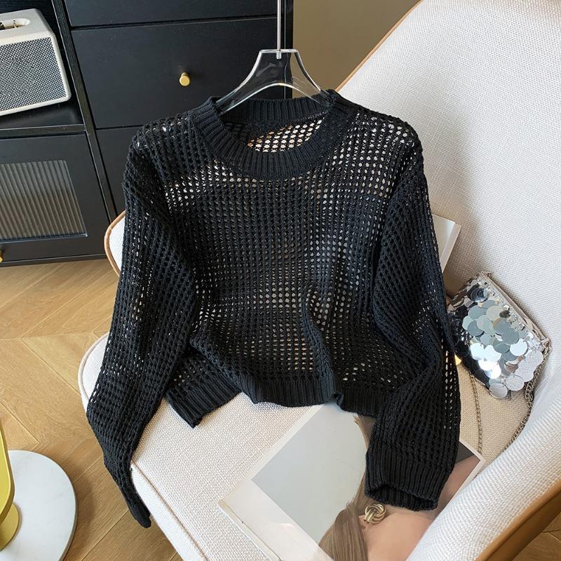 Модный свободный ажурный солнцезащитный вязаный свитер для женщин, осенний тонкий длинный рукав, круглый вырез, трикотаж, женские элегантные повседневные свитера 24799 One Size чёрный
Модный свободный ажурный солнцезащитный вязаный свитер для женщин, осенний тонкий длинный рукав, круглый вырез, трикотаж, женские элегантные повседневные свитера 24799 One Size чёрный