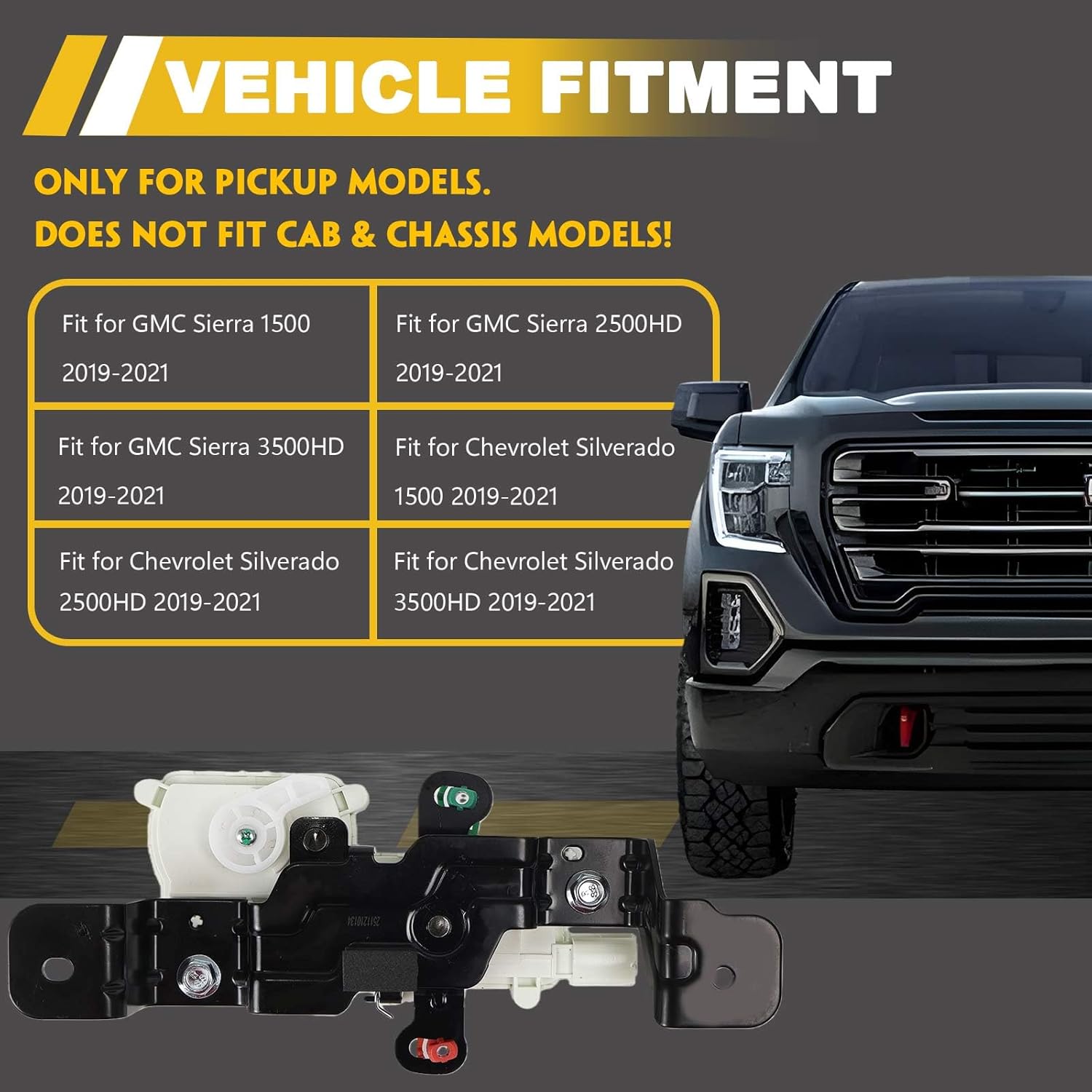 84873070 Pickup Box Tailgate Lock Actuator Fit for Chevrolet Silverado GMC Sierra 1500 2500HD 3500HD 2019-2021, Replace# 23388757
84873070 Pickup Box Tailgate Lock Actuator Fit for Chevrolet Silverado GMC Sierra 1500 2500HD 3500HD 2019-2021, Replace# 23388757