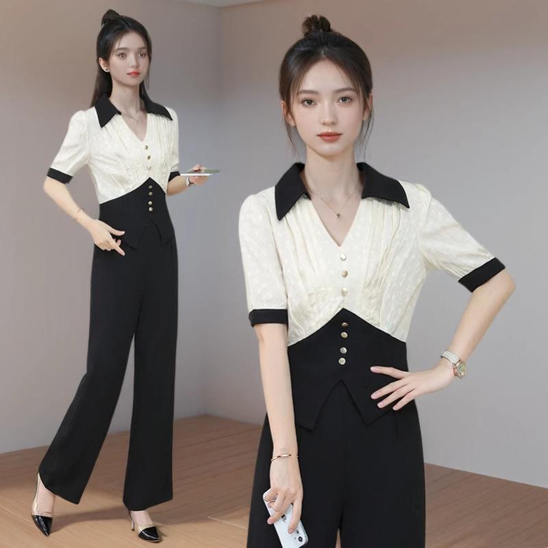 Стильный летний костюм 2025 с V-образным вырезом и цветовыми блоками: Комплект-двойка с брюками широкого кроя 4XL (160-180 jin)
Стильный летний костюм 2025 с V-образным вырезом и цветовыми блоками: Комплект-двойка с брюками широкого кроя 4XL (160-180 jin)