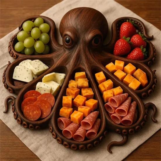 Octopus Charcuterie Platter with Fork Ocean Themed Cheese Board Tray for Meat Cheese Fruit Seafood Wood Serving Tray Unique Gift for Seafood 11Inch C
Octopus Charcuterie Platter with Fork Ocean Themed Cheese Board Tray for Meat Cheese Fruit Seafood Wood Serving Tray Unique Gift for Seafood 11Inch C