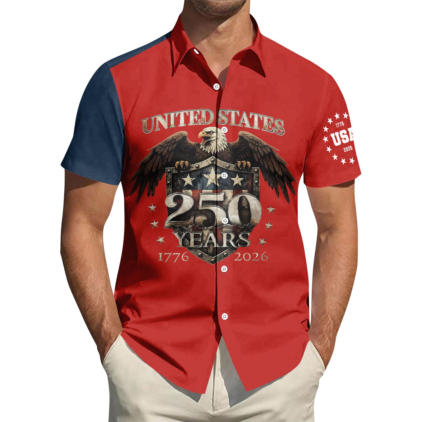 Men s Short Sleeve Casual Button Down Shirt with Printed Graphic Design Patriotic Eagle Shield USA 250 Years Anniversary Shirt S червоний
Men s Short Sleeve Casual Button Down Shirt with Printed Graphic Design Patriotic Eagle Shield USA 250 Years Anniversary Shirt S червоний