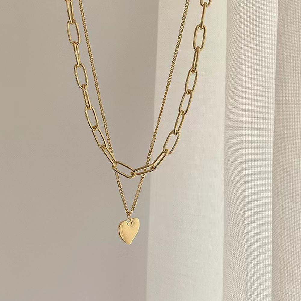 Female Jewelry Multilayer Women Necklace Heart Clavicle Chain Double Chain Korean style Necklace
Female Jewelry Multilayer Women Necklace Heart Clavicle Chain Double Chain Korean style Necklace