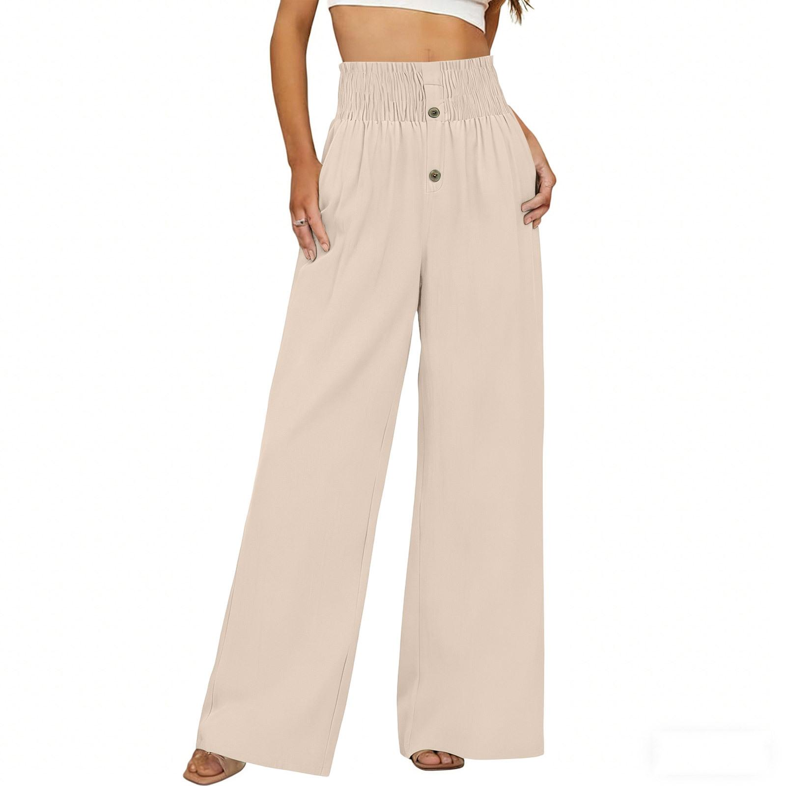 Women’s High Waist Wide Leg Pants Loose Fit Elastic Waistband Button Front Casual Long Trousers Lightweight Fabric M бежевый
Women’s High Waist Wide Leg Pants Loose Fit Elastic Waistband Button Front Casual Long Trousers Lightweight Fabric M бежевый