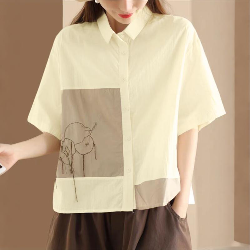 ZANZEA Женская повседневная блузка с отложным воротником и коротким рукавом 5XL
ZANZEA Женская повседневная блузка с отложным воротником и коротким рукавом 5XL