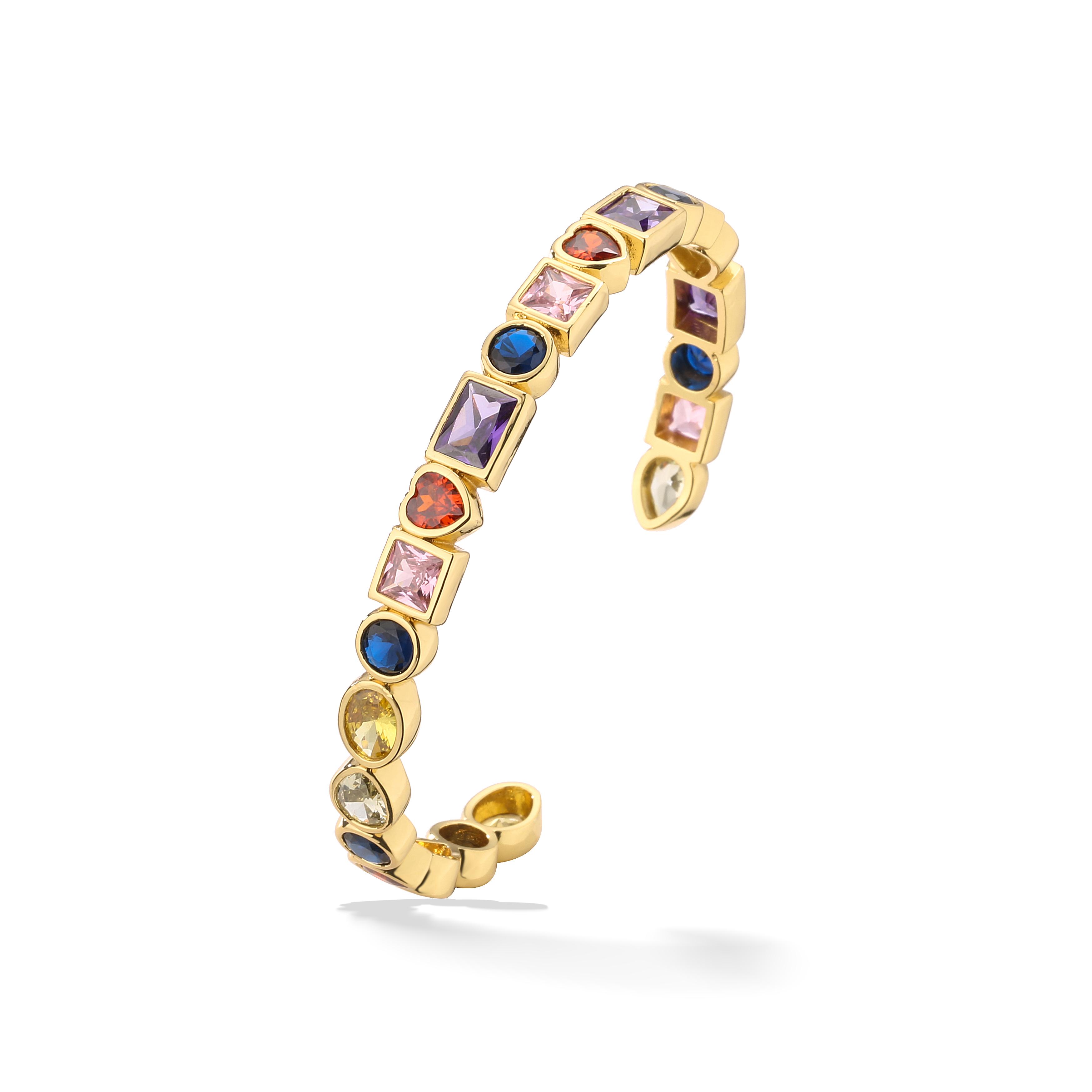 HECHENG,New Shiny 5A Cubic Zircon Fine Fashion Rainbow Colorful Iced Out Heart Geometric Bracelet for Women
HECHENG,New Shiny 5A Cubic Zircon Fine Fashion Rainbow Colorful Iced Out Heart Geometric Bracelet for Women