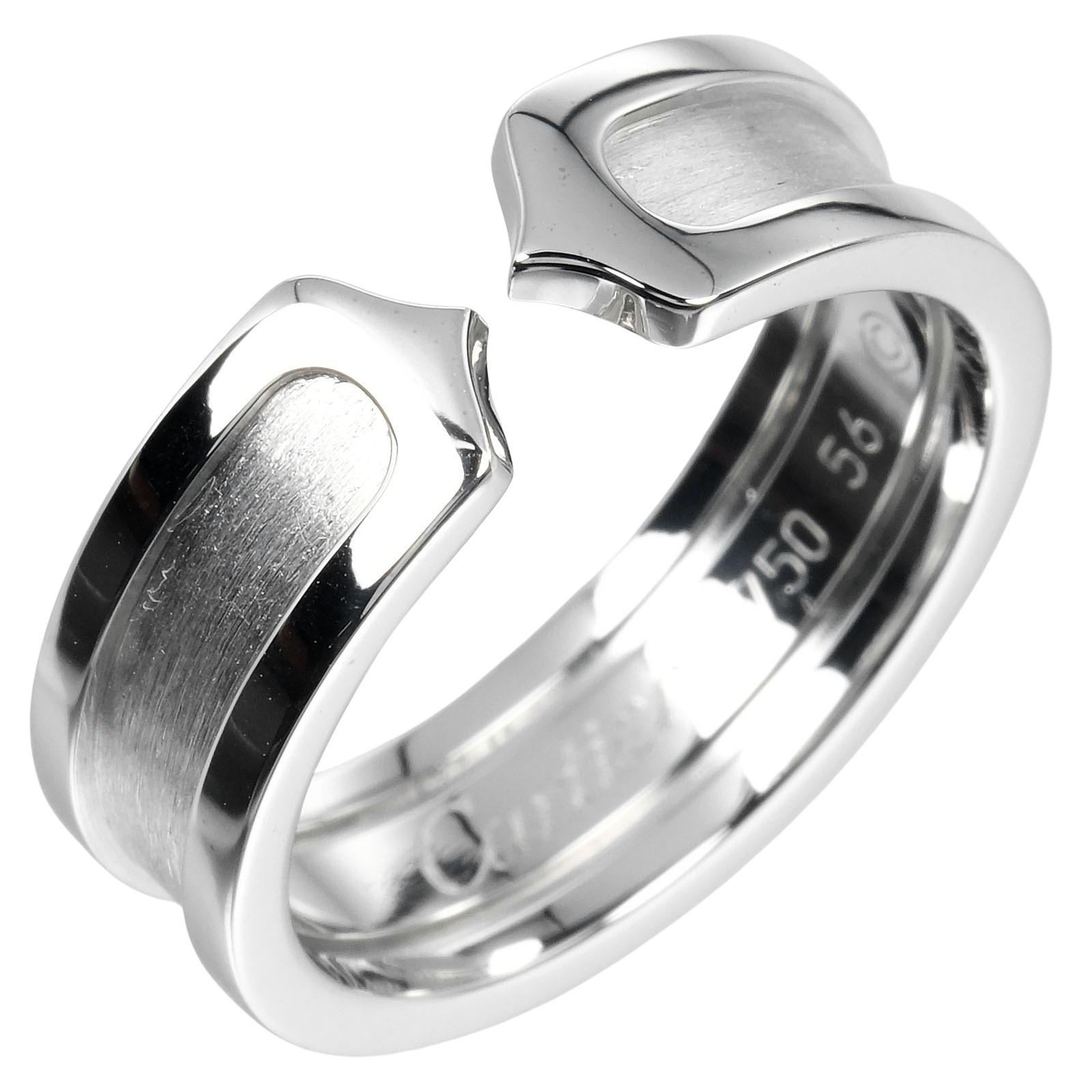 CARTIER 2C Ring K18 white gold #7.8(US Size) 8g mens Used
CARTIER 2C Ring K18 white gold #7.8(US Size) 8g mens Used