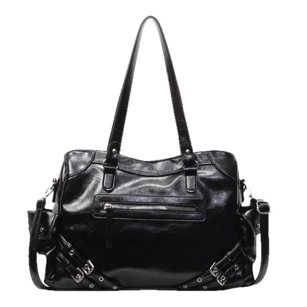 New Large Capacity PU Leather Tote Bag Soft Interior Zipper Closure Shoulder Bag Y2K Style Motorcycle Bag Daily Use чорний
New Large Capacity PU Leather Tote Bag Soft Interior Zipper Closure Shoulder Bag Y2K Style Motorcycle Bag Daily Use чорний