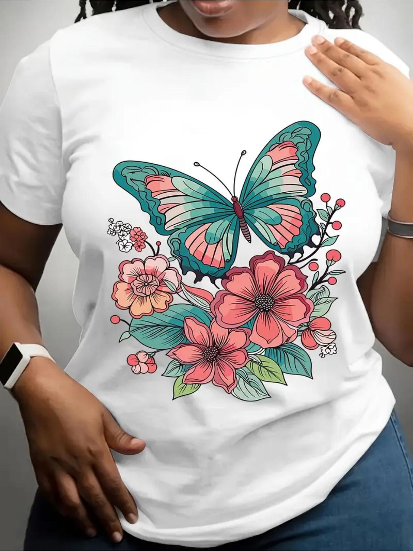 Women s Plus Size Breathable Non-Transparent Blouses Floral Butterfly Print T-Shirts in Pink,Green | Round Neck Short-Sleeve Summer Tops for Casual S белый
Women s Plus Size Breathable Non-Transparent Blouses Floral Butterfly Print T-Shirts in Pink,Green | Round Neck Short-Sleeve Summer Tops for Casual S белый