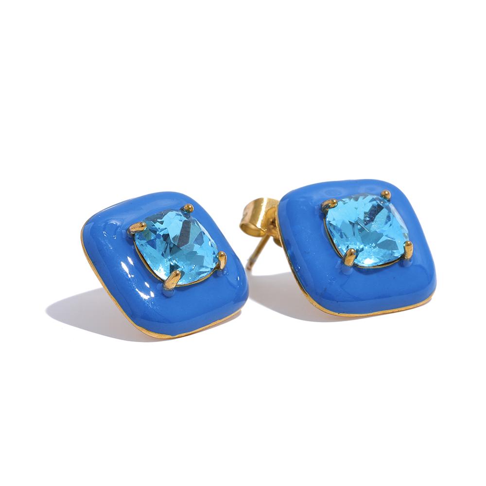 Yhpup Colorful Enamel Cubic Zirconia 316l Stainless Steel Square Stud Earrings Fashion Charm Orange Red White Blue Jewelry
Yhpup Colorful Enamel Cubic Zirconia 316l Stainless Steel Square Stud Earrings Fashion Charm Orange Red White Blue Jewelry