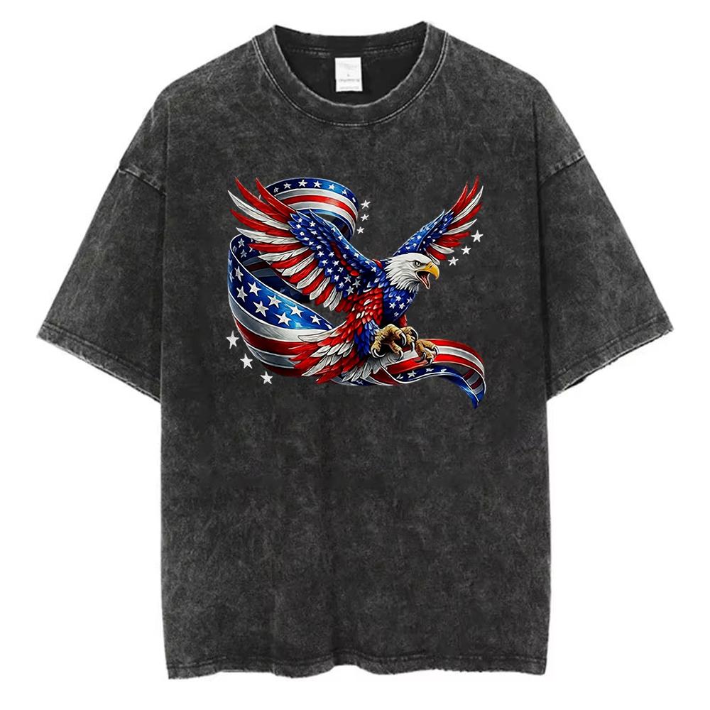 American Eagle Flag Patriotic T Shirt Loose Fit Cotton Vintage Wash Short Sleeve Tops Stylish Casual Tee for Unisex Women 2XL
American Eagle Flag Patriotic T Shirt Loose Fit Cotton Vintage Wash Short Sleeve Tops Stylish Casual Tee for Unisex Women 2XL