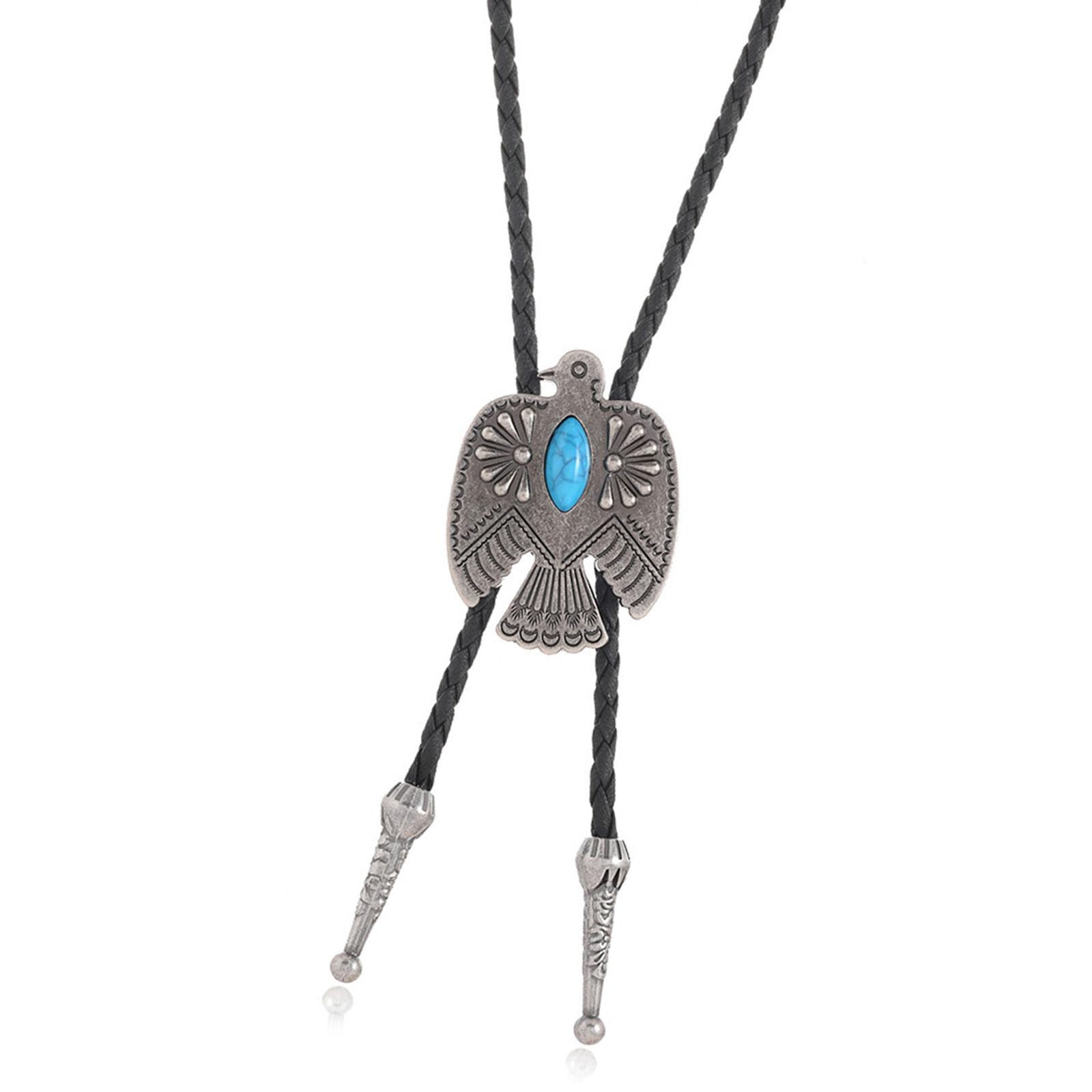 Retro Zinc Alloy Eagle Pendant Bolo Tie Necklace Adjustable Bolo Chain With Turquoise Stone For Layering Outfits A
Retro Zinc Alloy Eagle Pendant Bolo Tie Necklace Adjustable Bolo Chain With Turquoise Stone For Layering Outfits A