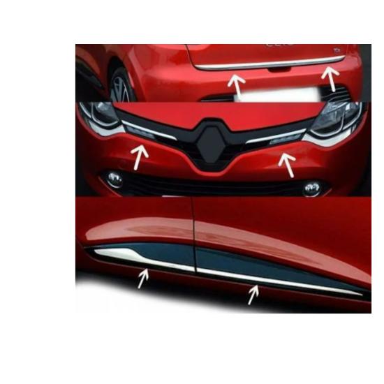 Renault Clio 4 Yan Kapı Çıtası + Ön Panjur + Bagaj Alt Çıtası 
Renault Clio 4 Yan Kapı Çıtası + Ön Panjur + Bagaj Alt Çıtası