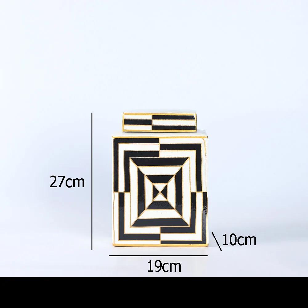 Symmetrical Lines Ceramic Jars with Lid Rectangle Decorative Flowers Vase Flower Arrangement Porcelain Storage Jar Home Decor
Symmetrical Lines Ceramic Jars with Lid Rectangle Decorative Flowers Vase Flower Arrangement Porcelain Storage Jar Home Decor