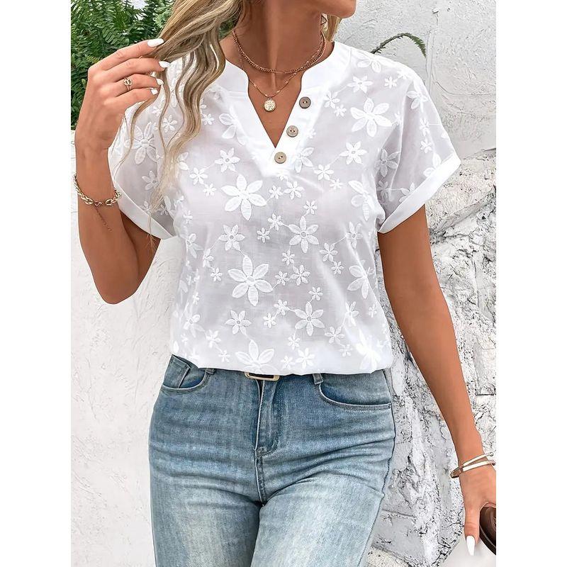 2025 Cross-Border European and American Women s Clothing Amazon New Summer Simple Casual Solid Color V-Neck Short-Sleeved Shirt for Women White S
2025 Cross-Border European and American Women s Clothing Amazon New Summer Simple Casual Solid Color V-Neck Short-Sleeved Shirt for Women White S
