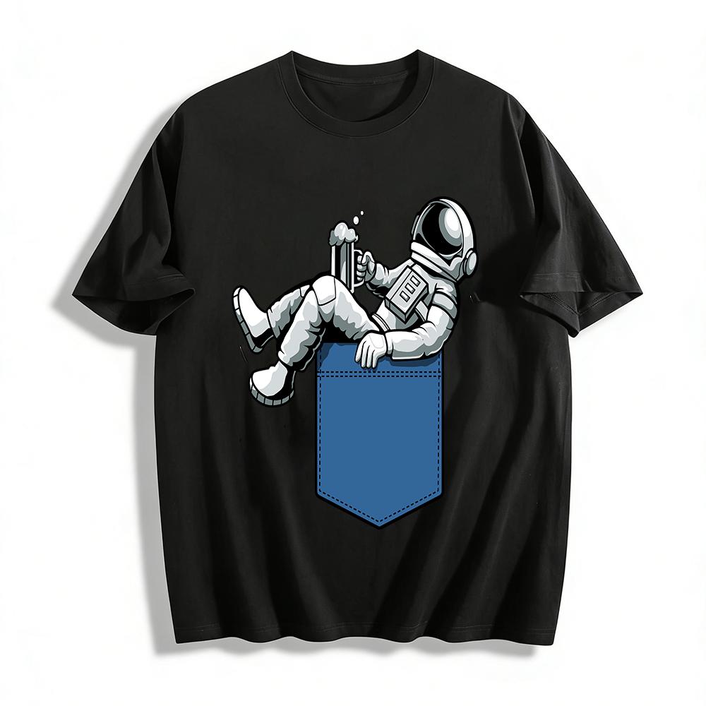 Funny Astronaut In Pocket Beer Graphic Casual T-Shirt Pure cotton T-shirt XXS
Funny Astronaut In Pocket Beer Graphic Casual T-Shirt Pure cotton T-shirt XXS