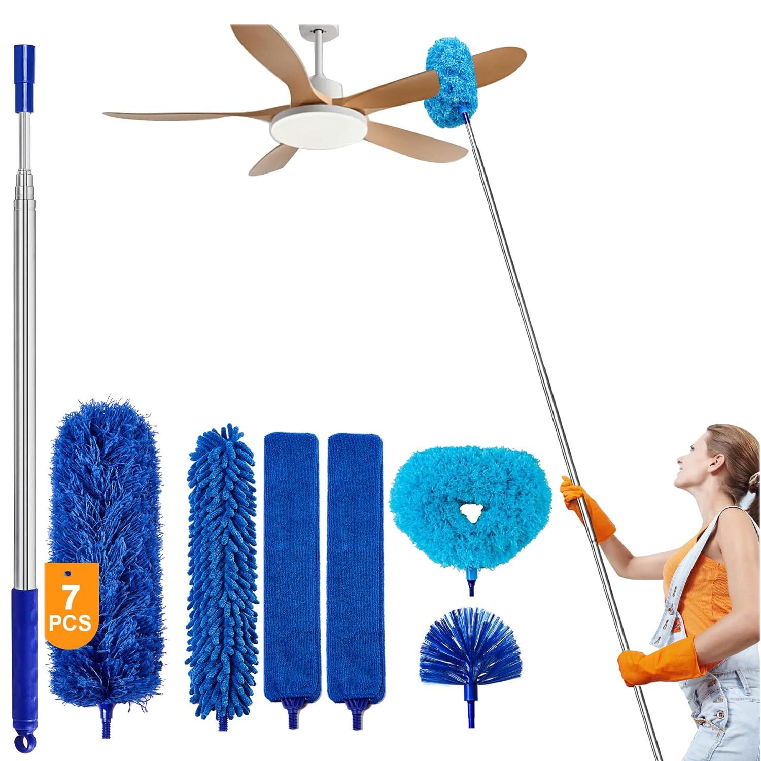 Dusters for Cleaning, Duster with Extension Pole 7 in 1 Kit,Ceiling Fan Cleaner Duster Cobweb Duster,Long Dusters for High Ceilings,Ceiling Fan,Blinds 7 in 1
Dusters for Cleaning, Duster with Extension Pole 7 in 1 Kit,Ceiling Fan Cleaner Duster Cobweb Duster,Long Dusters for High Ceilings,Ceiling Fan,Blinds 7 in 1
