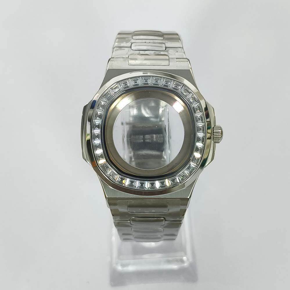 41mm diamond inlaid Watch Case Stainless Steel Strap Sapphire Glass Watches Accessories for NH35 NH36 4R Movement
41mm diamond inlaid Watch Case Stainless Steel Strap Sapphire Glass Watches Accessories for NH35 NH36 4R Movement