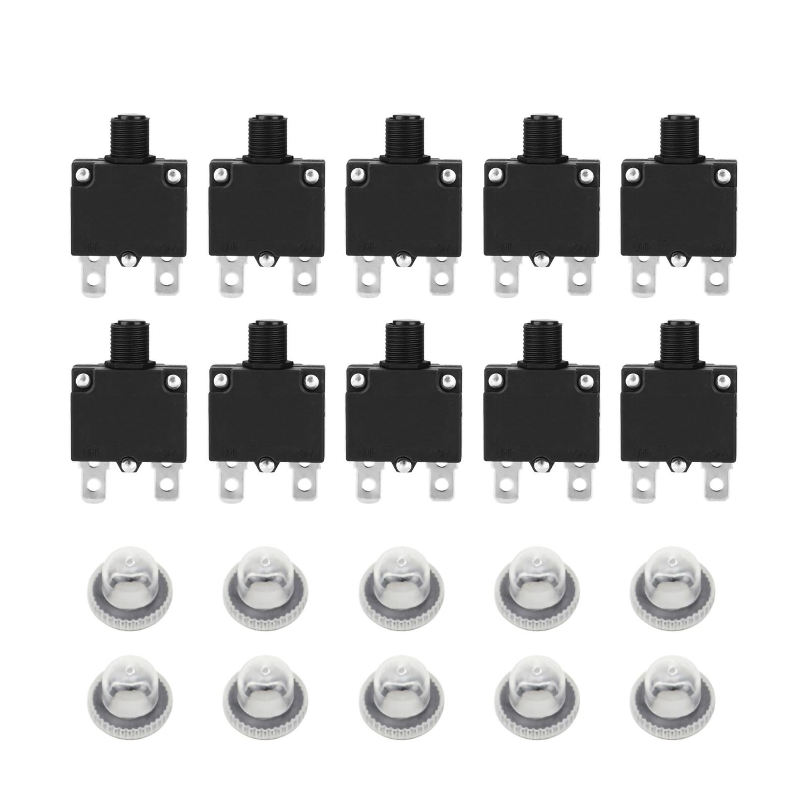 10 Pcs Current Overload Protector Circuit Breaker with Water Proof Cap 125/250Vac 32Vdc 10A
10 Pcs Current Overload Protector Circuit Breaker with Water Proof Cap 125/250Vac 32Vdc 10A