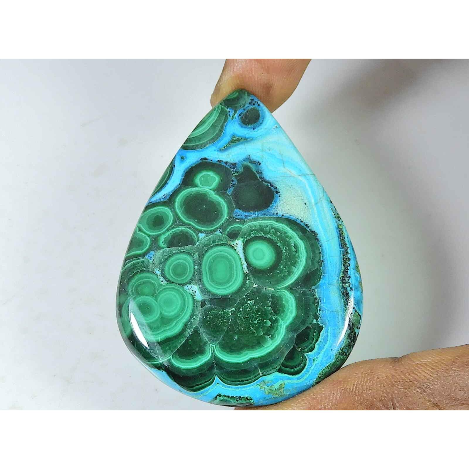40X55X6MM Natural Malachite Pear Shape Cabochon loose Gemstone 142Cts. SK-4510 
40X55X6MM Natural Malachite Pear Shape Cabochon loose Gemstone 142Cts. SK-4510