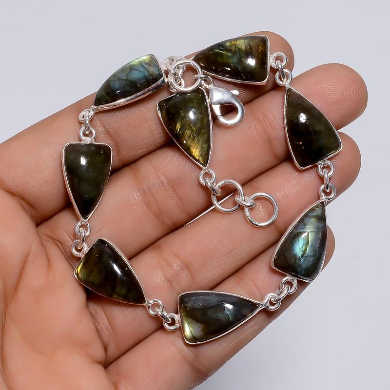 Excellent Top Grade Qualite 100% Natural Labradorite Triangle Shape Ethnic Style Handmade Jewelry 925 Steling Silver Bracelet 9 WSJ-5238 9
Excellent Top Grade Qualite 100% Natural Labradorite Triangle Shape Ethnic Style Handmade Jewelry 925 Steling Silver Bracelet 9 WSJ-5238 9