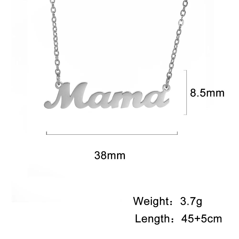 Mama Letter Pendant Necklace for Women Stainless Steel Neck Chain Choker Trendy Family Jewelry Mother s Day Gift for Mom 45-50cm
Mama Letter Pendant Necklace for Women Stainless Steel Neck Chain Choker Trendy Family Jewelry Mother s Day Gift for Mom 45-50cm