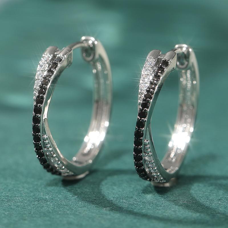 Classic Silvery Plated Round Black Synthetic Zirconia Hoop Earrings for Women Exquisite Wedding Jewelry Accessories Gift black
Classic Silvery Plated Round Black Synthetic Zirconia Hoop Earrings for Women Exquisite Wedding Jewelry Accessories Gift black