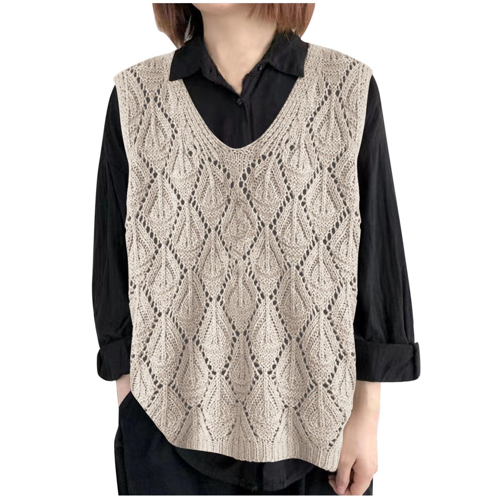 Женский повседневный модный ретро пуловер с V-образным вырезом, свободный, ажурный, без рукавов One Size
Женский повседневный модный ретро пуловер с V-образным вырезом, свободный, ажурный, без рукавов One Size