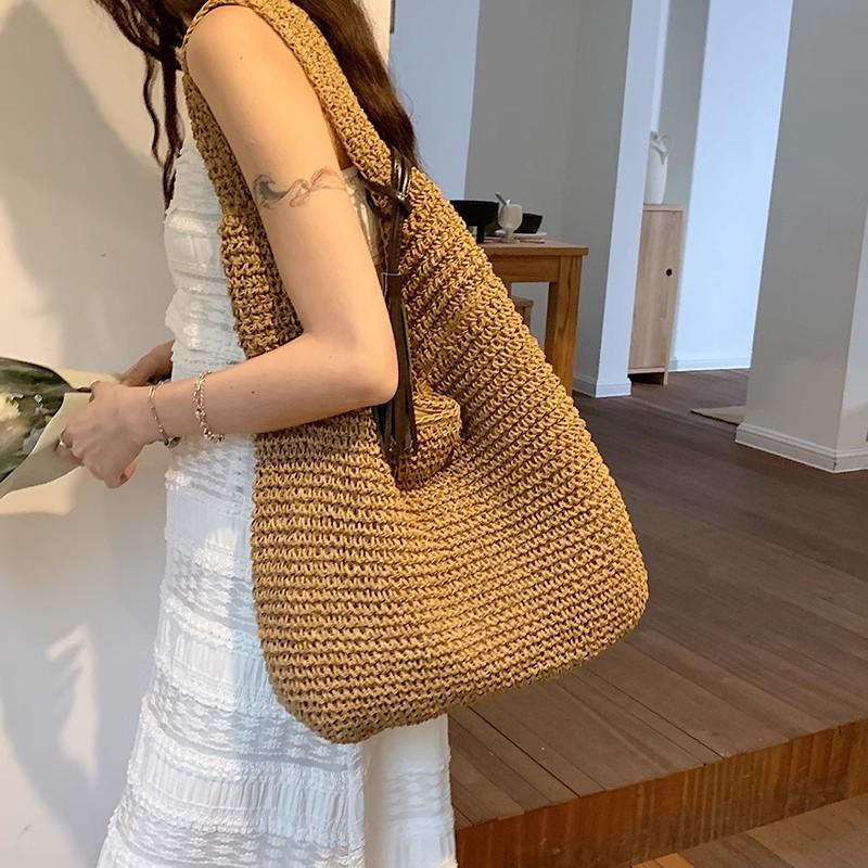 Pack Women S Versatile Shoulder Seaside Resort Beach Bag Woven Straw Commuter Tote Bag хакі
Pack Women S Versatile Shoulder Seaside Resort Beach Bag Woven Straw Commuter Tote Bag хакі