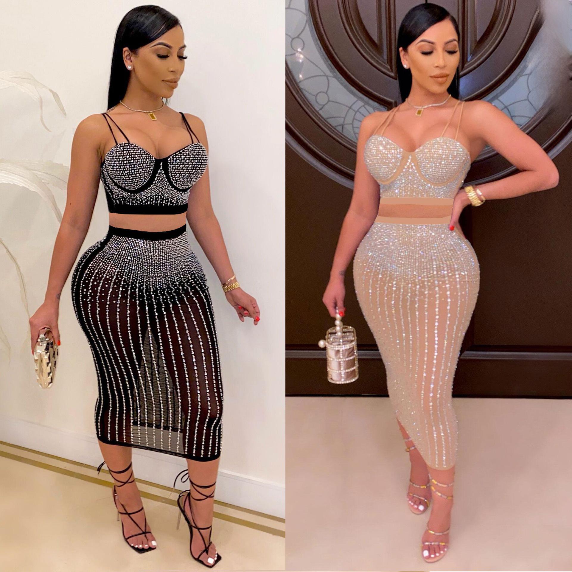 VK2383 Rhinestone Bustier & Strappy Two-Piece Nightclub Set - Two Colors Available L абрикосовий
VK2383 Rhinestone Bustier & Strappy Two-Piece Nightclub Set - Two Colors Available L абрикосовий