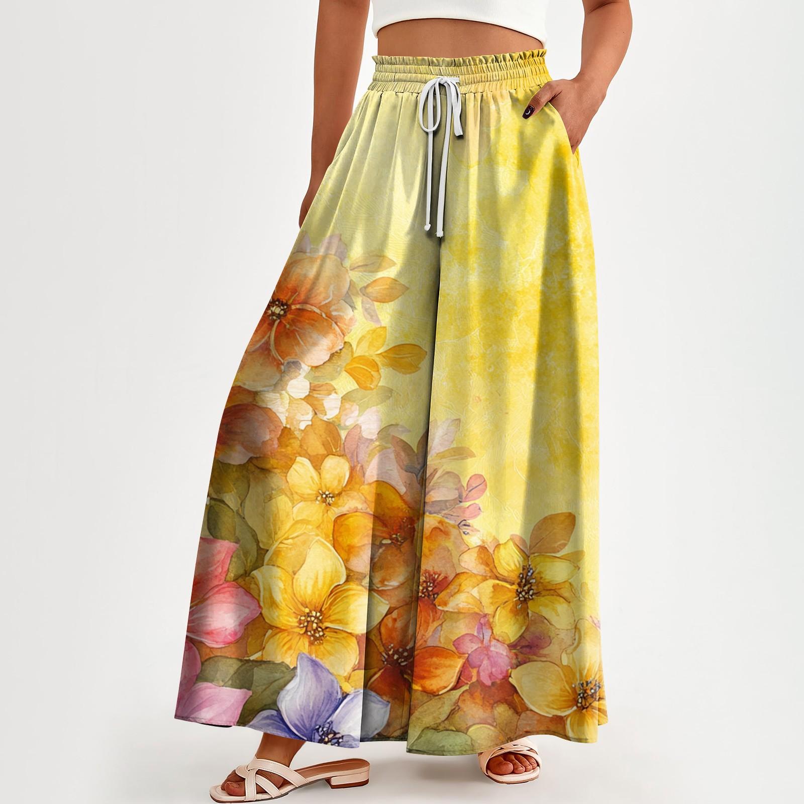 Женские брюки с высокой талией и карманами, повседневные брюки с цветочным принтом XL золотой
Женские брюки с высокой талией и карманами, повседневные брюки с цветочным принтом XL золотой