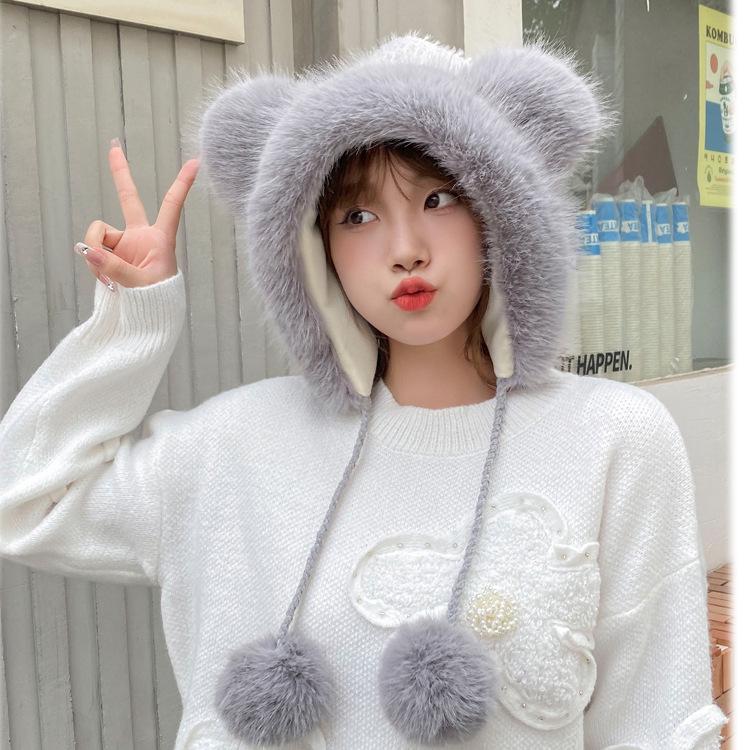 Winter hat female fox fur hat sweet cute bear ears fashion brand hat fluff versatile 54---60 average size сірий колір
Winter hat female fox fur hat sweet cute bear ears fashion brand hat fluff versatile 54---60 average size сірий колір