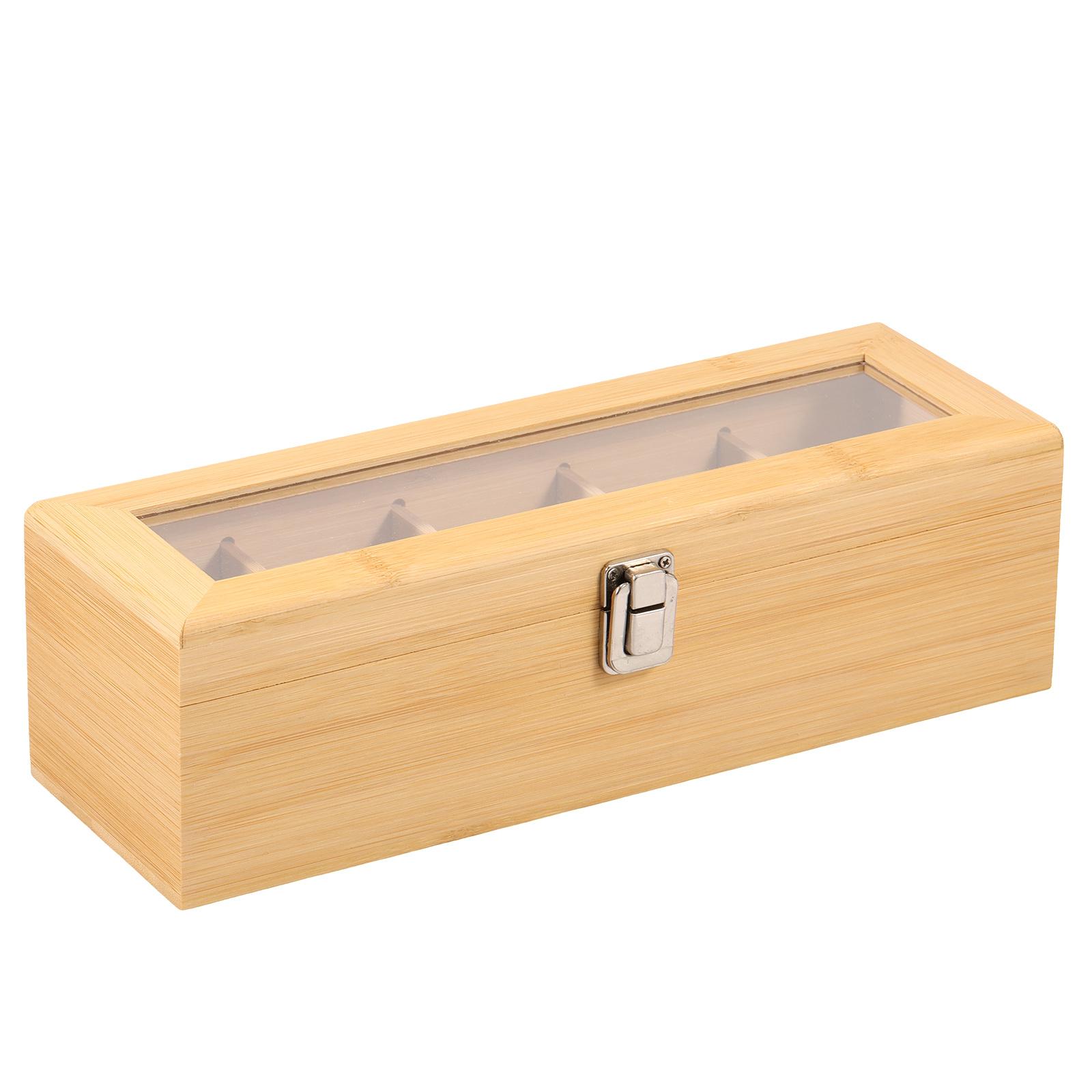 Bamboo Tea Bag Storage Box with Clear Lid 5 Compartments Multifunctional Coffee Tea Box Organizer Sugar Container
Bamboo Tea Bag Storage Box with Clear Lid 5 Compartments Multifunctional Coffee Tea Box Organizer Sugar Container