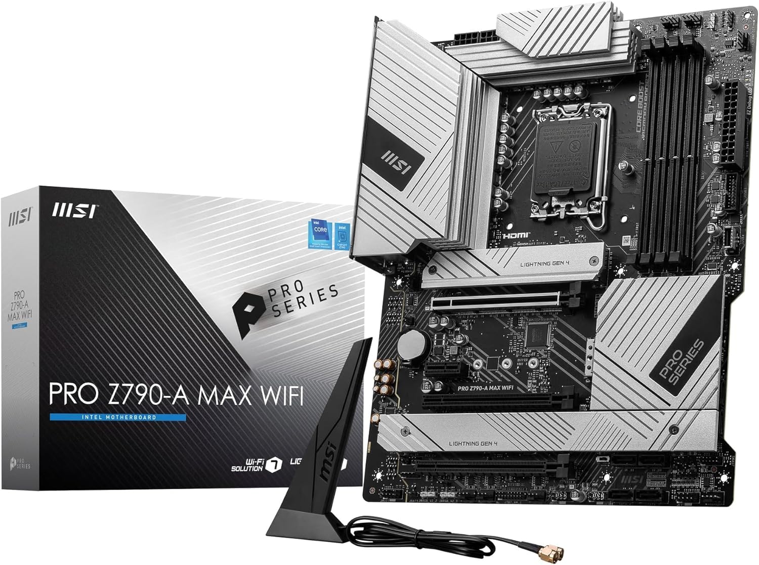MSI PRO MAX WIFI Generation Intel LGA1700 Core Processor Compatible DDR5 Z790 Chipset ATX Материнська плата MB6305 Z790-A 14th/13/12th
MSI PRO MAX WIFI Generation Intel LGA1700 Core Processor Compatible DDR5 Z790 Chipset ATX Материнська плата MB6305 Z790-A 14th/13/12th