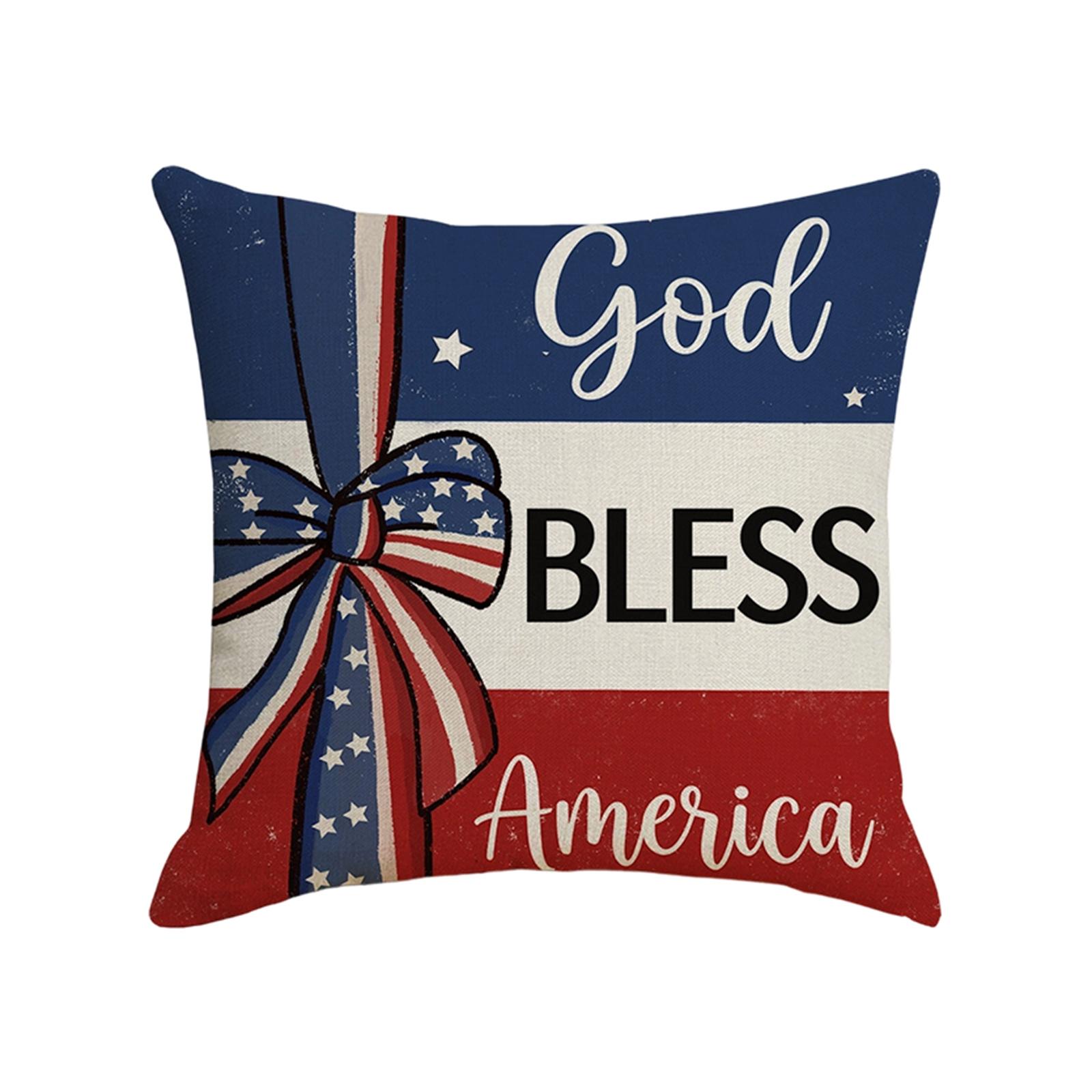 Square Throw Pillow Cover Decorative Linen Cushion Case God Bless America Letter Print Bowknot Design for Sofa Bed Chair Home Office One Size
Square Throw Pillow Cover Decorative Linen Cushion Case God Bless America Letter Print Bowknot Design for Sofa Bed Chair Home Office One Size