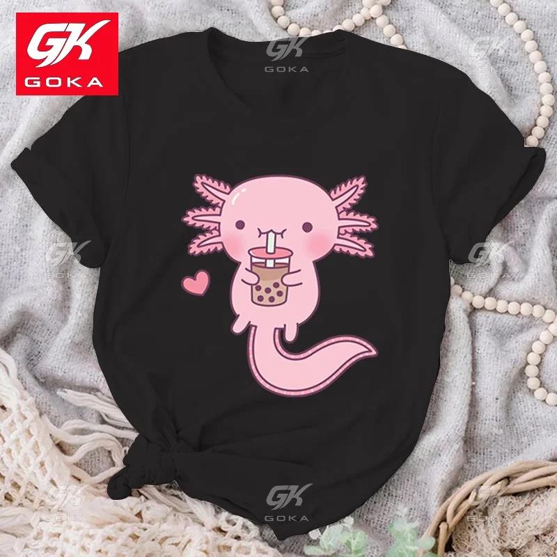 Cute Axolotl Drink Boba Tea Graphic Print Cottn T Shirt for Women Tops Lovely Short Sleeve Casual T Shirts Funny Ladies Tees 4XL
Cute Axolotl Drink Boba Tea Graphic Print Cottn T Shirt for Women Tops Lovely Short Sleeve Casual T Shirts Funny Ladies Tees 4XL