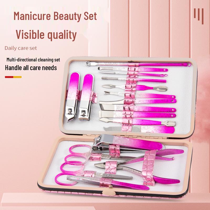 18-Piece Stainless Steel Nail Clipper & Manicure Set: Portable Household Grooming Tools
18-Piece Stainless Steel Nail Clipper & Manicure Set: Portable Household Grooming Tools