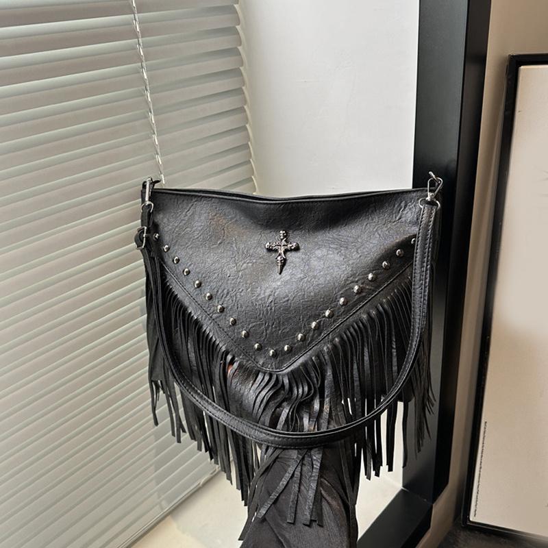 Yogodlns Fashion Vintage Leather Crossbody Bag Boho Style Shoulder Bag Tassel Rivet Cross Decor Square Purse Casual Messenger Bag 28.5x6x21.5cm чёрный
Yogodlns Fashion Vintage Leather Crossbody Bag Boho Style Shoulder Bag Tassel Rivet Cross Decor Square Purse Casual Messenger Bag 28.5x6x21.5cm чёрный