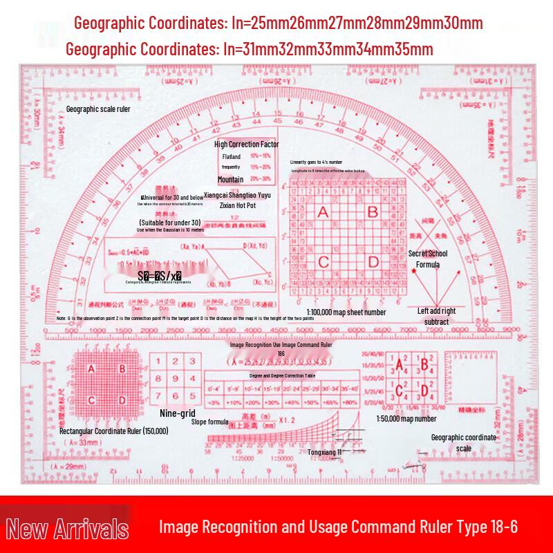 Tactical Multi-function Coordinate Plotting Ruler Standard
Tactical Multi-function Coordinate Plotting Ruler Standard
