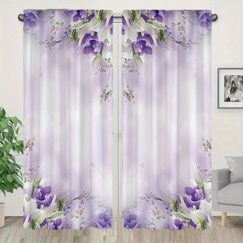 2 Pcs Elegant Purple & White Ombre Floral Curtains – Modern Rod Pocket Design for Living Room & Kitchen Decor 100*130 HOOK 1pcs
2 Pcs Elegant Purple & White Ombre Floral Curtains – Modern Rod Pocket Design for Living Room & Kitchen Decor 100*130 HOOK 1pcs