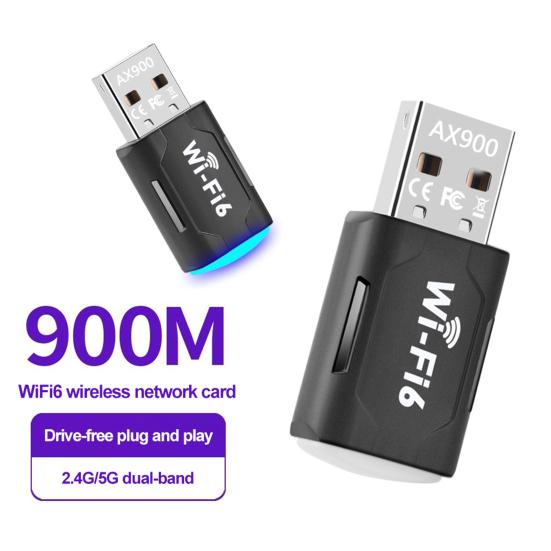 Wi-Fi 6 Smart Network Card 900Mbps Wireless Network Card без драйверів Compact Portable Dual Band 2.4G/5GHz
Wi-Fi 6 Smart Network Card 900Mbps Wireless Network Card без драйверів Compact Portable Dual Band 2.4G/5GHz