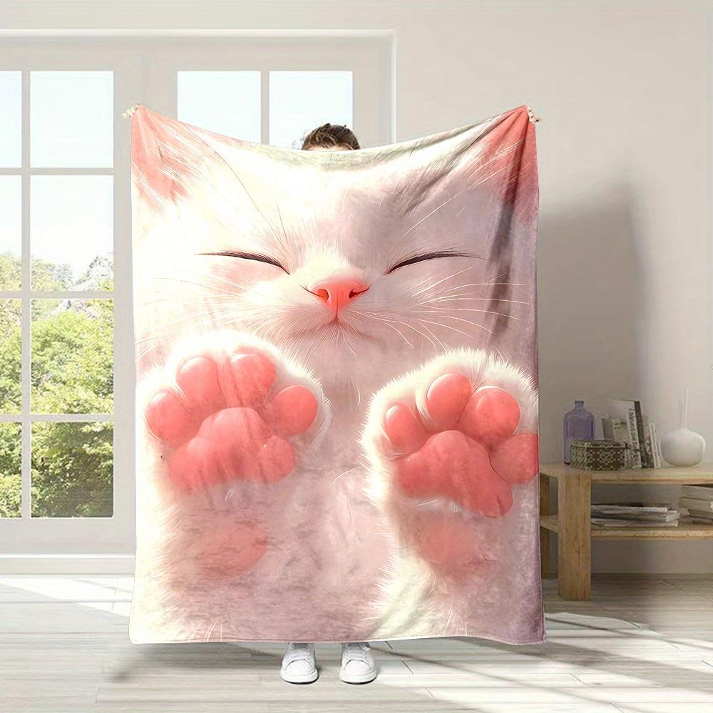 Pink paw-raising kitten pattern Flannel printed blanket suitable for all seasons suitable for living room office sofa and travel 75x90cm
Pink paw-raising kitten pattern Flannel printed blanket suitable for all seasons suitable for living room office sofa and travel 75x90cm