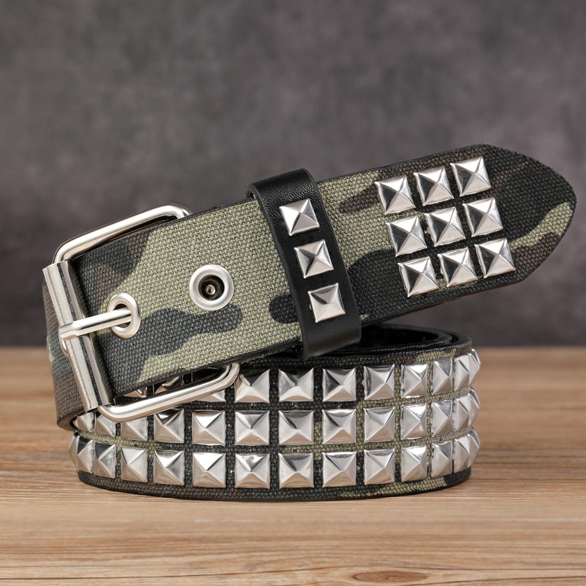 Rivet Belt Men S Outdoor Belt Punk Rock Style Camouflage Pants Belt Men S And Women S Personalized Belt 130cm
Rivet Belt Men S Outdoor Belt Punk Rock Style Camouflage Pants Belt Men S And Women S Personalized Belt 130cm