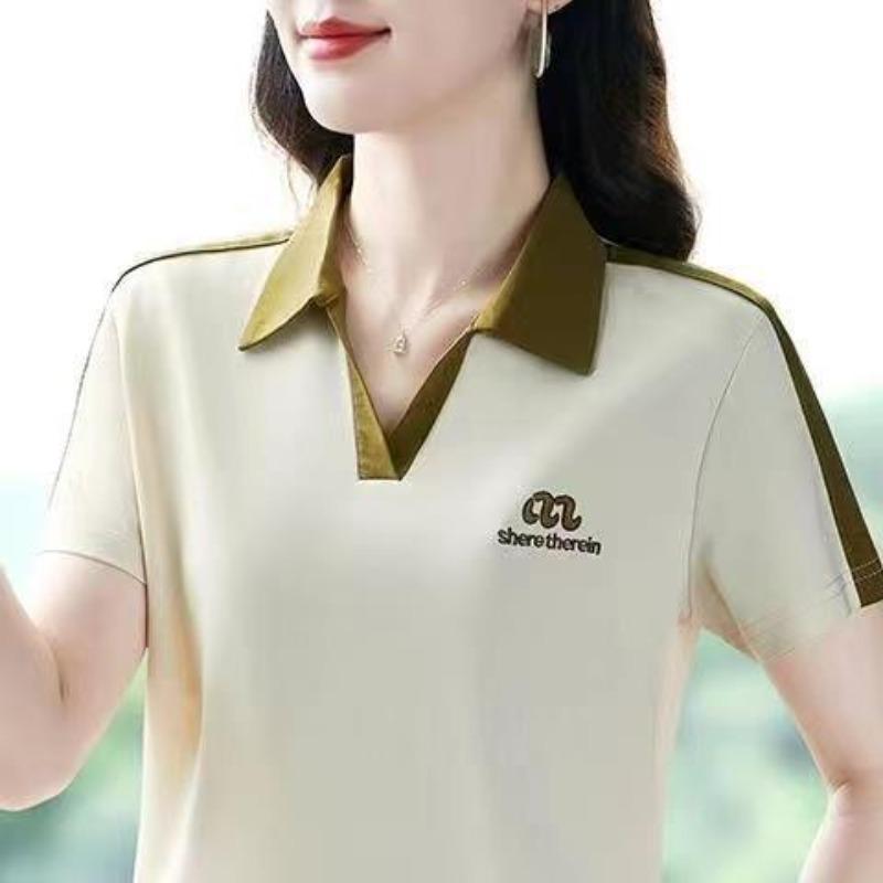 Футболка женская Mom s Summer с коротким рукавом, новая летняя свободная футболка с узкими лацканами, повседневный топ 4XL
Футболка женская Mom s Summer с коротким рукавом, новая летняя свободная футболка с узкими лацканами, повседневный топ 4XL